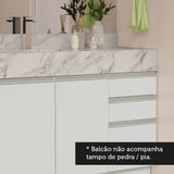 Vanitory para Baño 120cm 2 Puertas 3 Cajones Blanco