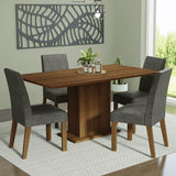Juego de Comedor Keila con 4 Sillas Marron/Gris