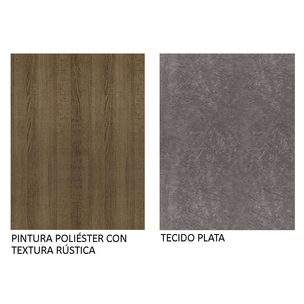 Juego de Comedor Renata con 6 Sillas Marrón/Crema/Gris