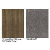 Juego de Comedor Renata con 6 Sillas Marrón/Crema/Gris