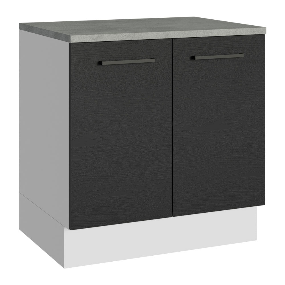 Bajo Mesada Multiuso 80cm 2 Puertas Blanco/Negro Agata Madesa