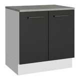 Bajo Mesada Multiuso 80cm 2 Puertas Blanco/Negro Agata Madesa