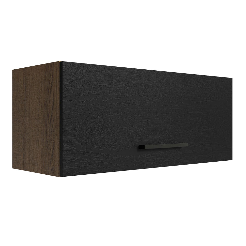 Alacena Multiuso 80cm 1 Puerta Puerta Rebatible Marrón/Negro Agata Madesa