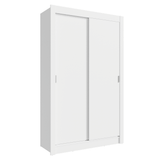 Kit Dormitorio Individual 2 Puertas Corredizas y Chifonier 6 Cajones Blanco Madesa