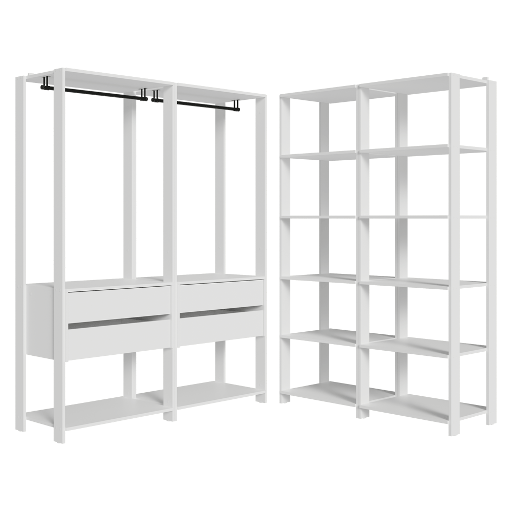 Placard Modulado 258 cm 4 Cajones Valencia Blanco 03