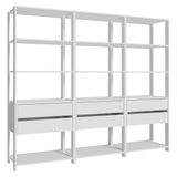 Estante Mueble Multiuso para Livros 6 Cajones 12 Repisas 210 cm Blanco Madesa