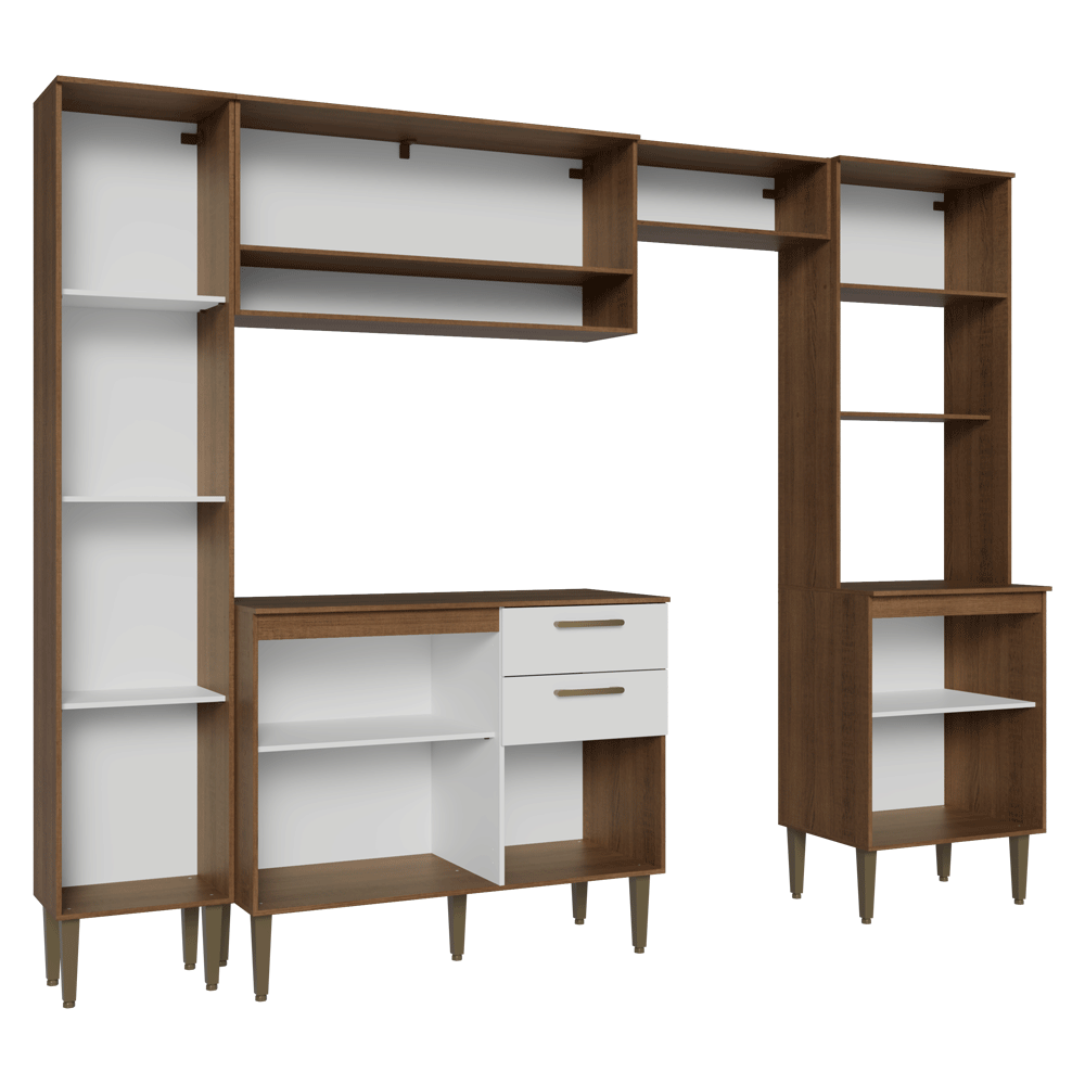 Combo completo de Cocina 265 cm Marrón/Blanco Lille Madesa