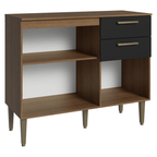 Bajo Mesada para Bacha 105 cm 3 Puertas 2 Cajones (Con Mesada) Marrón/Negro Lille Madesa