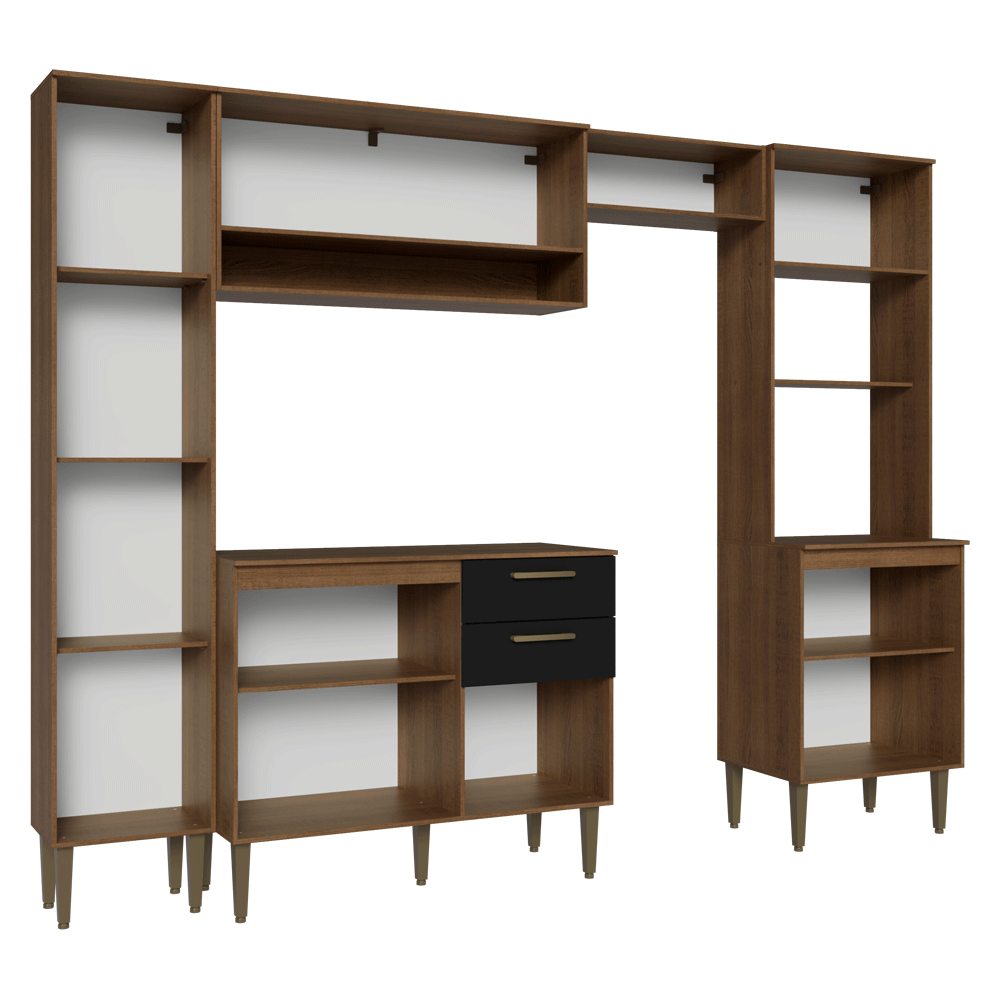 Combo completo de Cocina 265 cm Marrón/Negro Lille Madesa