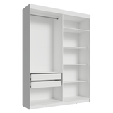Closet Abierto Madesa Venus 121 cm con 2 Cajones, Perchero y 5 Estantes Blanco