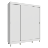 Placard Matrimonial con Patas 180 cm 3 Puertas Reno Blanco