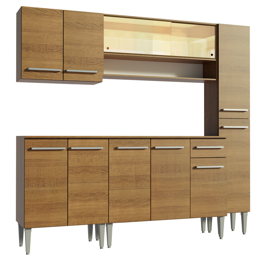 Combo de Cocina 201cm Emilly Sky Madesa 04 - Marrón