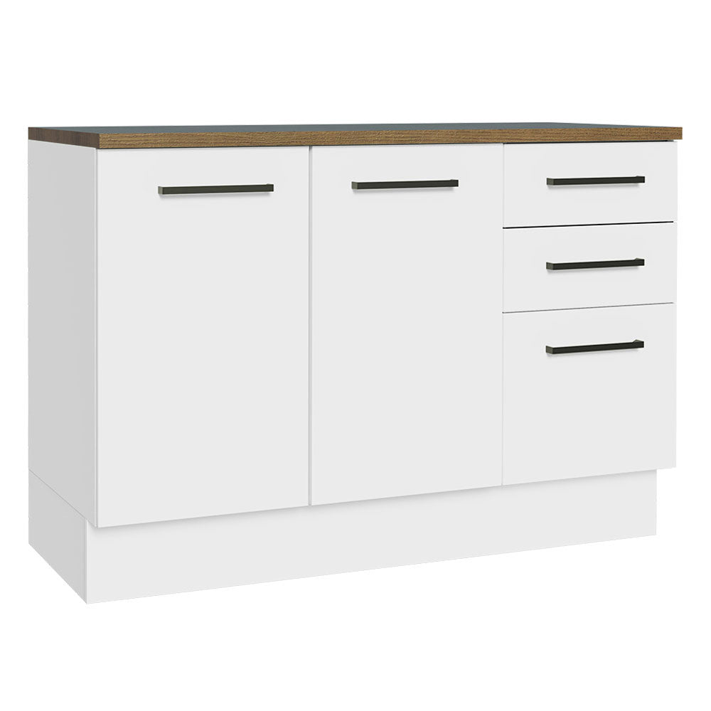 Bajo Mesada Multiuso Garaje 120cm (con Tapa) Blanco/Marrón