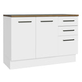 Bajo Mesada Multiuso Garaje 120cm (con Tapa) Blanco/Marrón