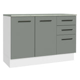Bajo Mesada Multiuso Garaje 120cm (con Tapa) Blanco/Gris