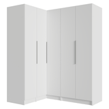 Placard de Esquina Matrimonial 310 cm 5 Puertas 2 Cajones Neo Blanco 01