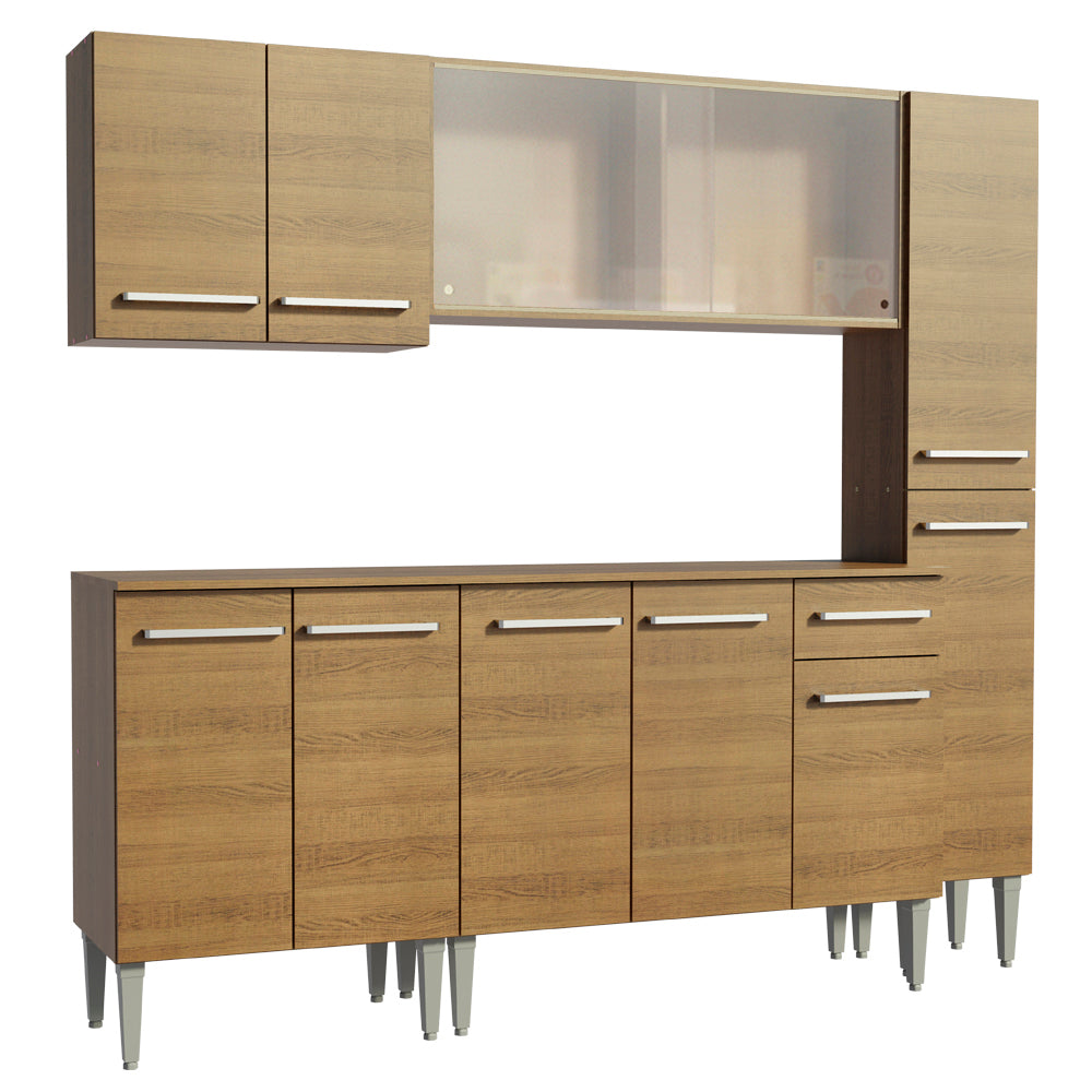 Combo de Cocina 201cm Emilly Fast Madesa 02 - Marrón