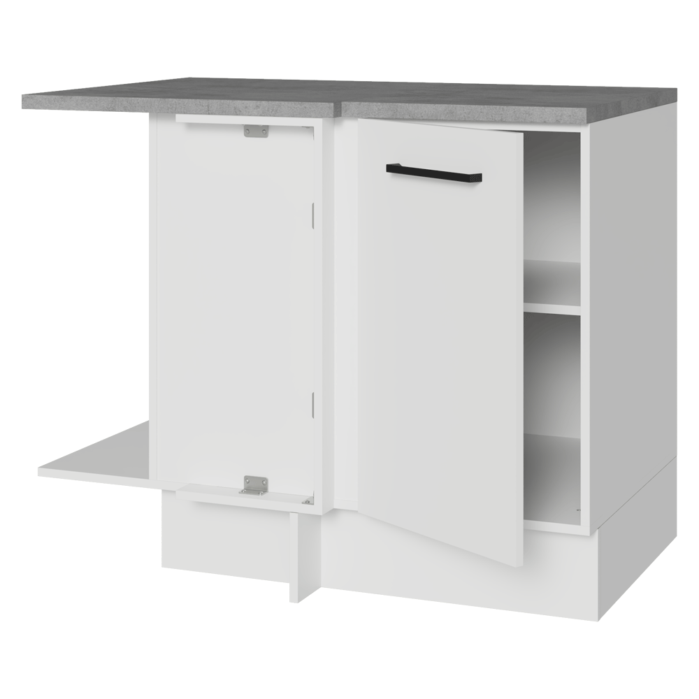 Bajo Mesada Esquinero 102 x 64 cm 1 Puerta (Con Mesada) Blanco Agata Madesa