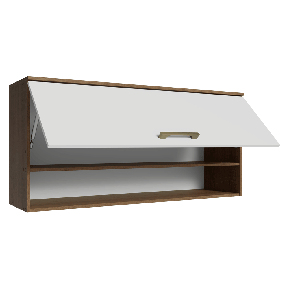 Alacena 105 cm 1 Puerta Rebatible Marrón/Blanco Lille Madesa