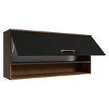 Alacena 105 cm 1 Puerta Rebatible Marrón/Negro Lille Madesa