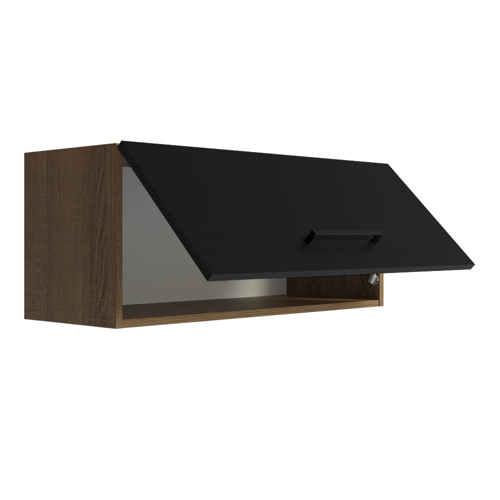 Alacena Multiuso 80cm 1 Puerta Puerta Rebatible Marrón/Negro Agata Madesa