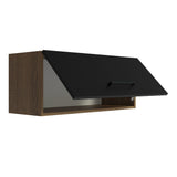 Alacena Multiuso 80cm 1 Puerta Puerta Rebatible Marrón/Negro Agata Madesa