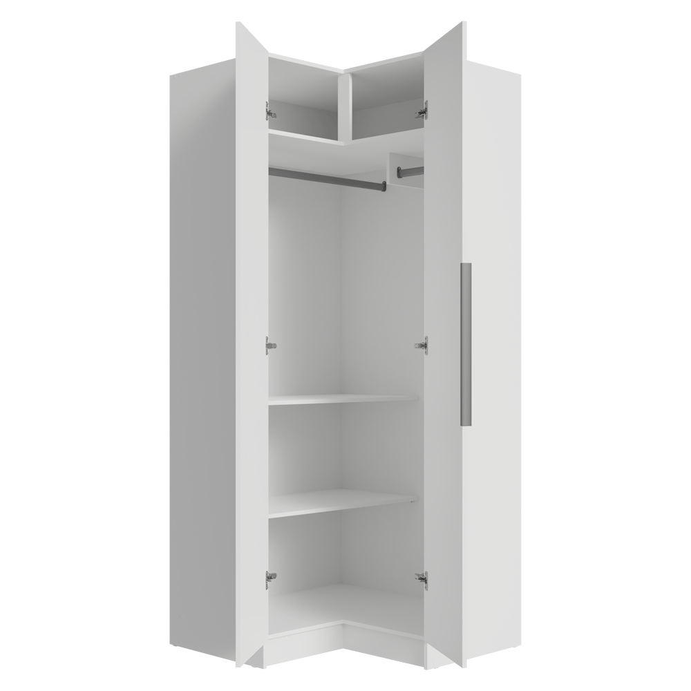Placard Modulado de Esquina 190 cm 2 Puertas Neo Blanco
