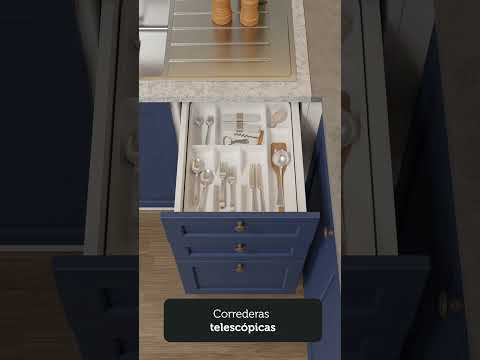 Combo completo de Cocina Esquinero 399 cm Blanco/Crema Vik Madesa 01
