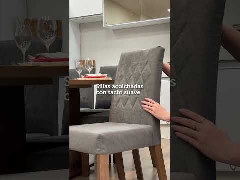 Juego de Comedor 8 Sillas Marrón/Silver Leila Madesa