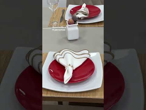 Juego de Comedor Madesa Ashley Sillas 4 Mesas Tapa de Madera - Marrón/Crema/Imperial