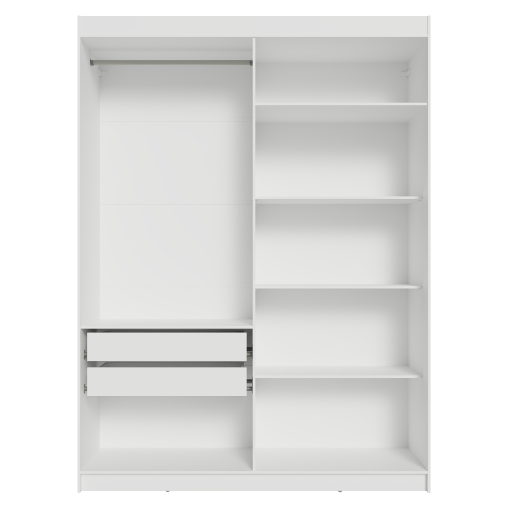 Closet Abierto Madesa Venus 121 cm con 2 Cajones, Perchero y 5 Estantes Blanco