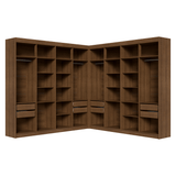Placard Closet Esquinero 522 cm 8 Cajones Marrón Venus Madesa