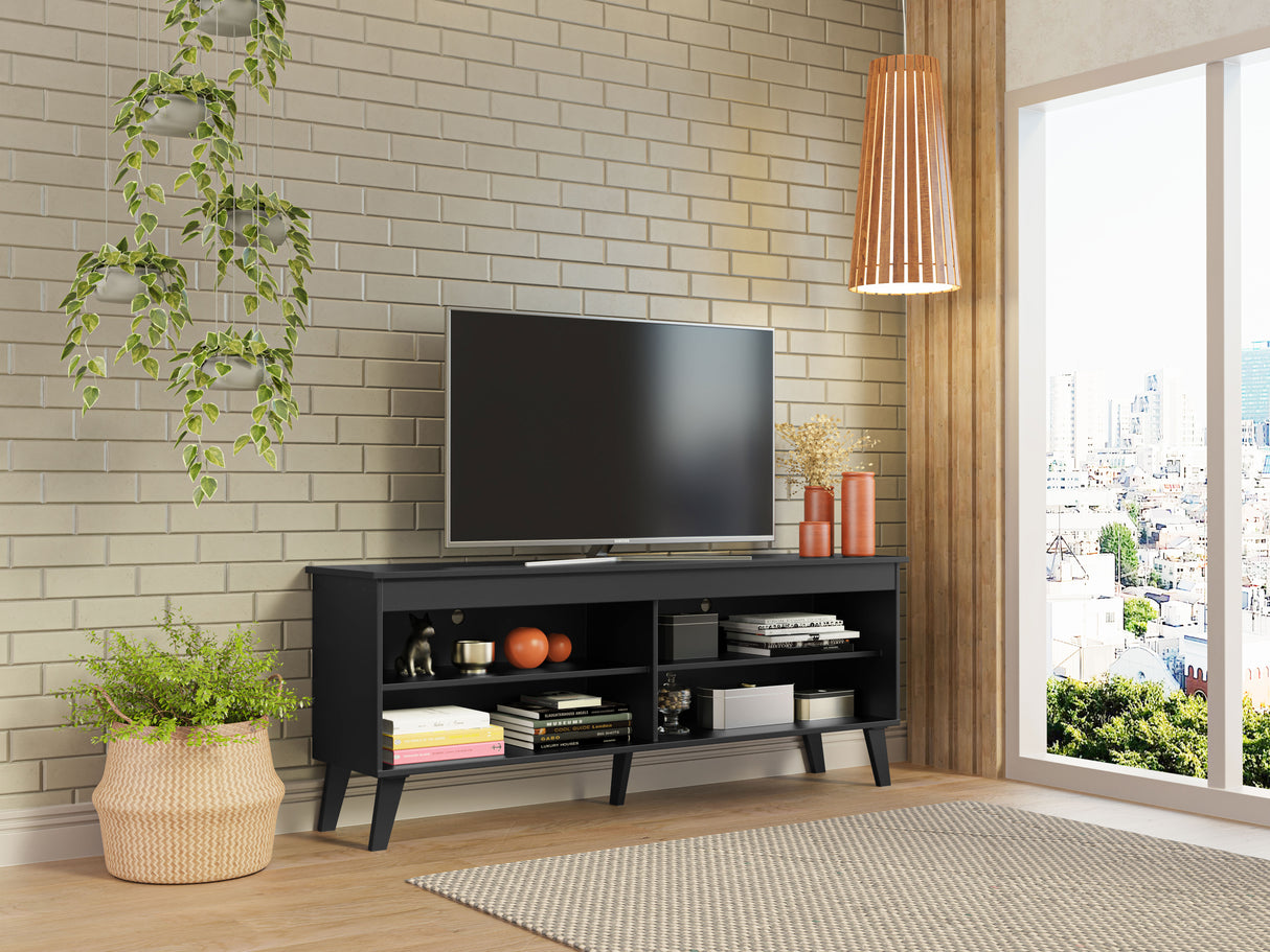 Rack para TV hasta 65 Pulgadas con Patas Negro Turim Madesa