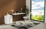 Combo Escritorio/Oficina con Mesa Industrial + Cajonera Blanco/Gris Madesa
