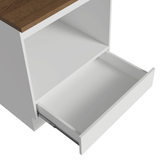 Bajo Mesada para Horno/Microondas 70 cm 1 Cajón Blanco Mesada Marrón