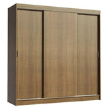 Ropero Doble Madesa Reno 3 Puertas Corredizas - Marrón