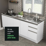 Combo Alacena + Bajo Mesada Madesa Glamy 200cm Blanco 10
